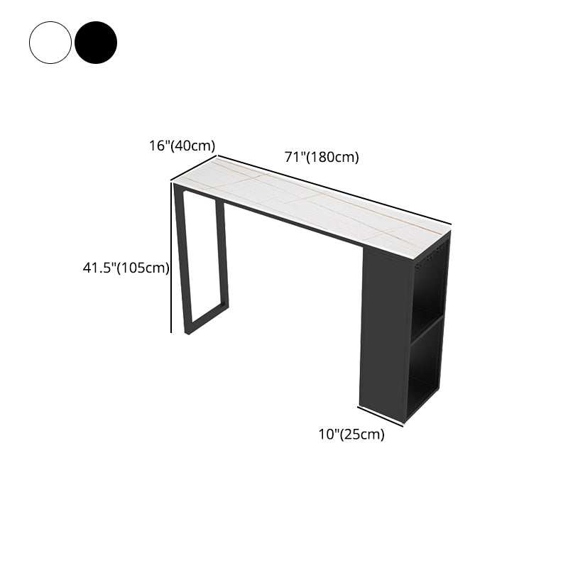 Industrial Rectangle Sintered Stone Table Bar Counter Table for Home Clearhalo 'Bar Furniture' 'Bar Tables' 'bar_tables' 'furn' 'furn_bar_tables' 'Furniture' 'furniture_bar_tables' 'Kitchen & Dining Furniture' 4888722