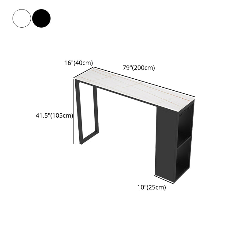 Industrial Rectangle Sintered Stone Table Bar Counter Table for Home Clearhalo 'Bar Furniture' 'Bar Tables' 'bar_tables' 'furn' 'furn_bar_tables' 'Furniture' 'furniture_bar_tables' 'Kitchen & Dining Furniture' 4888723