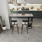 Industrial Style Rectangle Sintered Stone Table Bar Counter Table for Home 70.9"L x 15.7"W x 41.3"H Clearhalo 'Bar Furniture' 'Bar Tables' 'bar_tables' 'Furniture' 'furniture_bar_tables' 'Kitchen & Dining Furniture' 4888725
