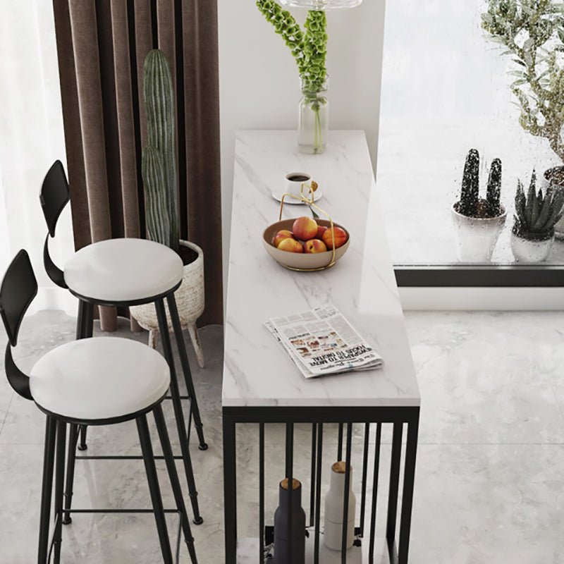 Industrial Style Rectangle Sintered Stone Table Bar Counter Table for Home 47.2"L x 15.7"W x 41.3"H Clearhalo 'Bar Furniture' 'Bar Tables' 'bar_tables' 'Furniture' 'furniture_bar_tables' 'Kitchen & Dining Furniture' 4888729