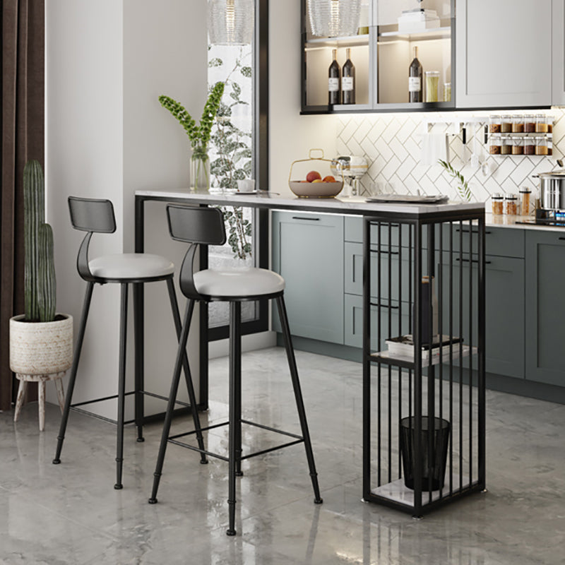 Industrial Style Rectangle Sintered Stone Table Bar Counter Table for Home Clearhalo 'Bar Furniture' 'Bar Tables' 'bar_tables' 'Furniture' 'furniture_bar_tables' 'Kitchen & Dining Furniture' 4888734