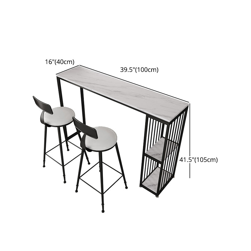 Industrial Style Rectangle Sintered Stone Table Bar Counter Table for Home Clearhalo 'Bar Furniture' 'Bar Tables' 'bar_tables' 'Furniture' 'furniture_bar_tables' 'Kitchen & Dining Furniture' 4888735