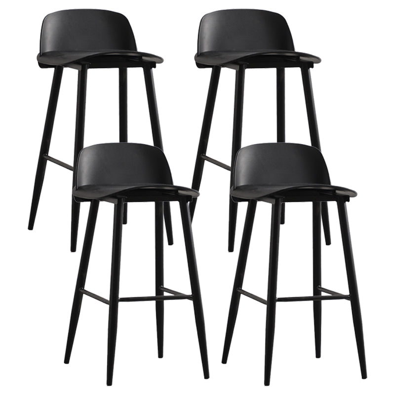 Scandinavian Milk Tea Shop Footrest Stool Matte Finish Steel Counter Stools Black 4 Piece Set Clearhalo 'Bar Furniture' 'Bar Stools' 'bar_stools' 'furn' 'furn_bar_stools' 'Furniture' 'furniture_bar_stools' 'Kitchen & Dining Furniture' 4888761
