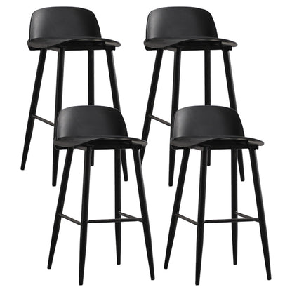 Scandinavian Milk Tea Shop Footrest Stool Matte Finish Steel Counter Stools Black 4 Piece Set Clearhalo 'Bar Furniture' 'Bar Stools' 'bar_stools' 'furn' 'furn_bar_stools' 'Furniture' 'furniture_bar_stools' 'Kitchen & Dining Furniture' 4888761