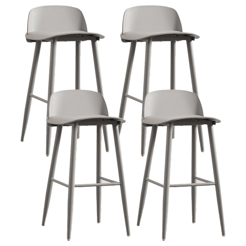 Scandinavian Milk Tea Shop Footrest Stool Matte Finish Steel Counter Stools Grey 4 Piece Set Clearhalo 'Bar Furniture' 'Bar Stools' 'bar_stools' 'furn' 'furn_bar_stools' 'Furniture' 'furniture_bar_stools' 'Kitchen & Dining Furniture' 4888762