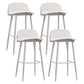 Scandinavian Milk Tea Shop Footrest Stool Matte Finish Steel Counter Stools White-Clear 4 Piece Set Clearhalo 'Bar Furniture' 'Bar Stools' 'bar_stools' 'furn' 'furn_bar_stools' 'Furniture' 'furniture_bar_stools' 'Kitchen & Dining Furniture' 4888765