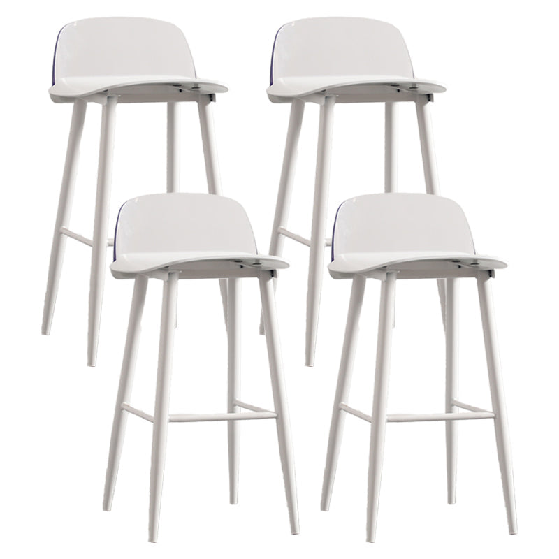 Scandinavian Milk Tea Shop Footrest Stool Matte Finish Steel Counter Stools White-Clear 4 Piece Set Clearhalo 'Bar Furniture' 'Bar Stools' 'bar_stools' 'furn' 'furn_bar_stools' 'Furniture' 'furniture_bar_stools' 'Kitchen & Dining Furniture' 4888765