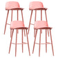 Scandinavian Milk Tea Shop Footrest Stool Matte Finish Steel Counter Stools Pink 4 Piece Set Clearhalo 'Bar Furniture' 'Bar Stools' 'bar_stools' 'furn' 'furn_bar_stools' 'Furniture' 'furniture_bar_stools' 'Kitchen & Dining Furniture' 4888766
