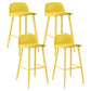 Scandinavian Milk Tea Shop Footrest Stool Matte Finish Steel Counter Stools Yellow 4 Piece Set Clearhalo 'Bar Furniture' 'Bar Stools' 'bar_stools' 'furn' 'furn_bar_stools' 'Furniture' 'furniture_bar_stools' 'Kitchen & Dining Furniture' 4888768