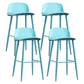 Scandinavian Milk Tea Shop Footrest Stool Matte Finish Steel Counter Stools Blue 4 Piece Set Clearhalo 'Bar Furniture' 'Bar Stools' 'bar_stools' 'furn' 'furn_bar_stools' 'Furniture' 'furniture_bar_stools' 'Kitchen & Dining Furniture' 4888771