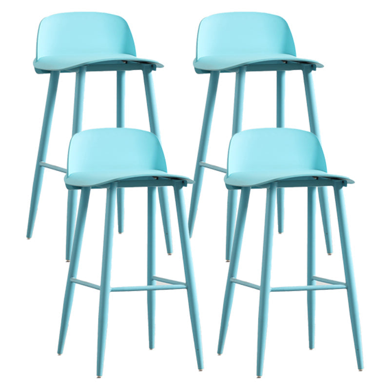 Scandinavian Milk Tea Shop Footrest Stool Matte Finish Steel Counter Stools Blue 4 Piece Set Clearhalo 'Bar Furniture' 'Bar Stools' 'bar_stools' 'furn' 'furn_bar_stools' 'Furniture' 'furniture_bar_stools' 'Kitchen & Dining Furniture' 4888771