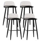 Scandinavian Milk Tea Shop Footrest Stool Matte Finish Steel Counter Stools Black Clear 4 Piece Set Clearhalo 'Bar Furniture' 'Bar Stools' 'bar_stools' 'furn' 'furn_bar_stools' 'Furniture' 'furniture_bar_stools' 'Kitchen & Dining Furniture' 4888773