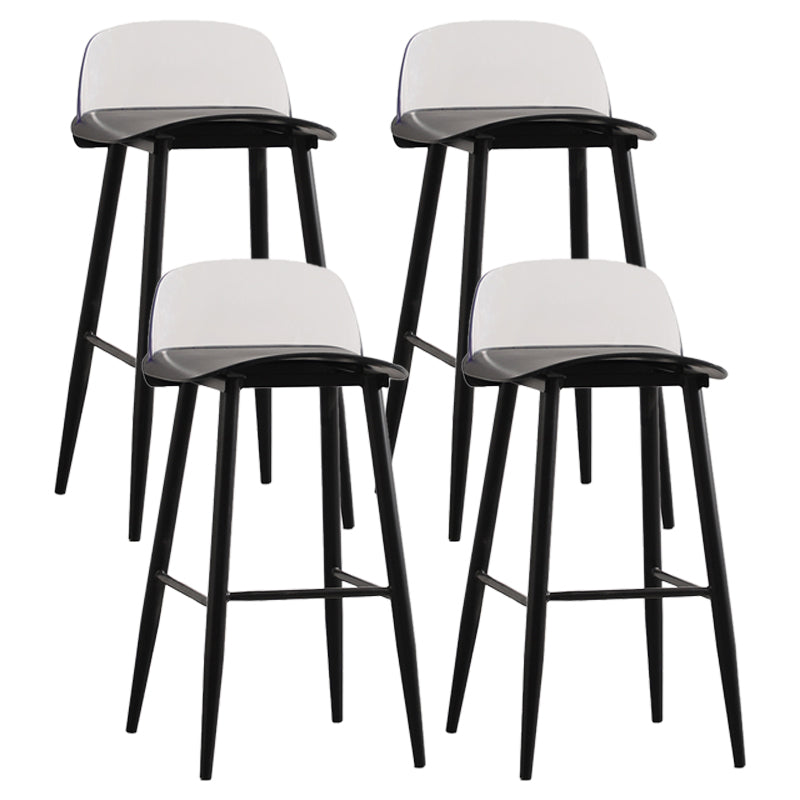Scandinavian Milk Tea Shop Footrest Stool Matte Finish Steel Counter Stools Black Clear 4 Piece Set Clearhalo 'Bar Furniture' 'Bar Stools' 'bar_stools' 'furn' 'furn_bar_stools' 'Furniture' 'furniture_bar_stools' 'Kitchen & Dining Furniture' 4888773