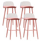 Scandinavian Milk Tea Shop Footrest Stool Matte Finish Steel Counter Stools Clear-Red 4 Piece Set Clearhalo 'Bar Furniture' 'Bar Stools' 'bar_stools' 'furn' 'furn_bar_stools' 'Furniture' 'furniture_bar_stools' 'Kitchen & Dining Furniture' 4888776
