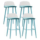 Scandinavian Milk Tea Shop Footrest Stool Matte Finish Steel Counter Stools Clear-Blue 4 Piece Set Clearhalo 'Bar Furniture' 'Bar Stools' 'bar_stools' 'furn' 'furn_bar_stools' 'Furniture' 'furniture_bar_stools' 'Kitchen & Dining Furniture' 4888777