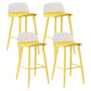 Scandinavian Milk Tea Shop Footrest Stool Matte Finish Steel Counter Stools Clear Yellow 4 Piece Set Clearhalo 'Bar Furniture' 'Bar Stools' 'bar_stools' 'furn' 'furn_bar_stools' 'Furniture' 'furniture_bar_stools' 'Kitchen & Dining Furniture' 4888778