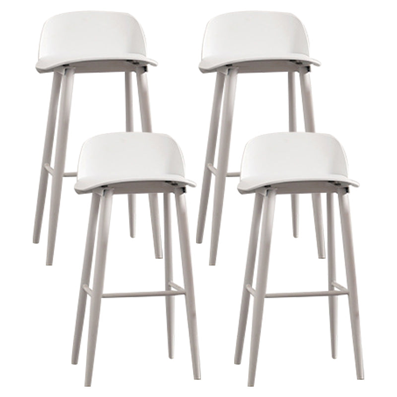Scandinavian Milk Tea Shop Footrest Stool Matte Finish Steel Counter Stools White 4 Piece Set Clearhalo 'Bar Furniture' 'Bar Stools' 'bar_stools' 'furn' 'furn_bar_stools' 'Furniture' 'furniture_bar_stools' 'Kitchen & Dining Furniture' 4888779