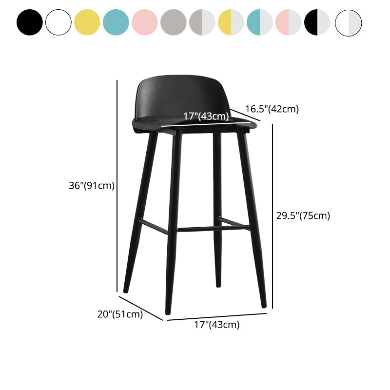 Scandinavian Milk Tea Shop Footrest Stool Matte Finish Steel Counter Stools Clearhalo 'Bar Furniture' 'Bar Stools' 'bar_stools' 'furn' 'furn_bar_stools' 'Furniture' 'furniture_bar_stools' 'Kitchen & Dining Furniture' 4888781