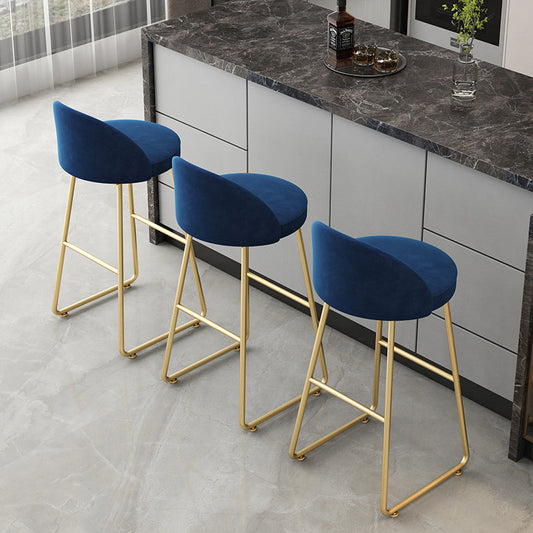 Glam Dessert Shop Footrest Stool Matte Finish Velvet Bar Stool Clearhalo 'Bar Furniture' 'Bar Stools' 'bar_stools' 'furn' 'furn_bar_stools' 'Furniture' 'furniture_bar_stools' 'Kitchen & Dining Furniture' 4888782