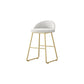 Glam Dessert Shop Footrest Stool Matte Finish Velvet Bar Stool White 1 Piece Short Stool(18"H) Clearhalo 'Bar Furniture' 'Bar Stools' 'bar_stools' 'furn' 'furn_bar_stools' 'Furniture' 'furniture_bar_stools' 'Kitchen & Dining Furniture' 4888783