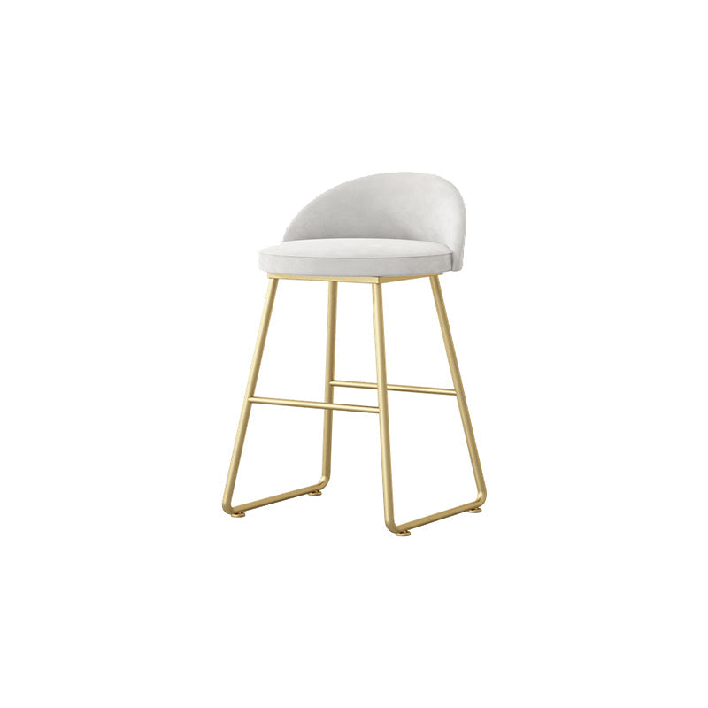 Glam Dessert Shop Footrest Stool Matte Finish Velvet Bar Stool White 1 Piece Short Stool(18"H) Clearhalo 'Bar Furniture' 'Bar Stools' 'bar_stools' 'furn' 'furn_bar_stools' 'Furniture' 'furniture_bar_stools' 'Kitchen & Dining Furniture' 4888783