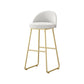Glam Dessert Shop Footrest Stool Matte Finish Velvet Bar Stool White 1 Piece Counter Stool(26"H) Clearhalo 'Bar Furniture' 'Bar Stools' 'bar_stools' 'furn' 'furn_bar_stools' 'Furniture' 'furniture_bar_stools' 'Kitchen & Dining Furniture' 4888785
