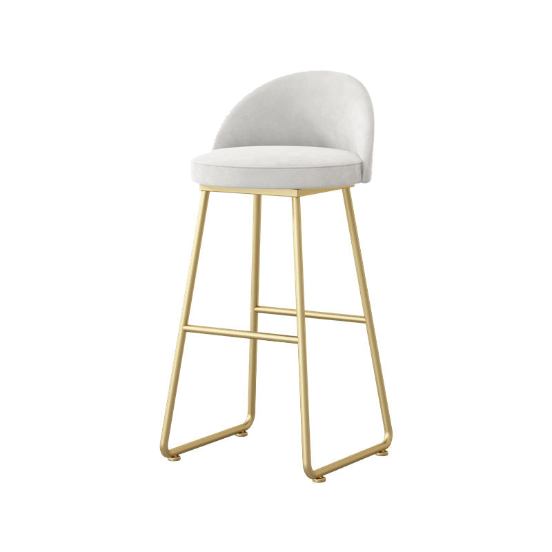 Glam Dessert Shop Footrest Stool Matte Finish Velvet Bar Stool White 1 Piece Counter Stool(26"H) Clearhalo 'Bar Furniture' 'Bar Stools' 'bar_stools' 'furn' 'furn_bar_stools' 'Furniture' 'furniture_bar_stools' 'Kitchen & Dining Furniture' 4888785