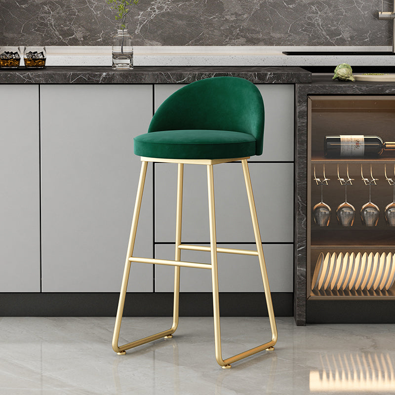 Glam Dessert Shop Footrest Stool Matte Finish Velvet Bar Stool Clearhalo 'Bar Furniture' 'Bar Stools' 'bar_stools' 'furn' 'furn_bar_stools' 'Furniture' 'furniture_bar_stools' 'Kitchen & Dining Furniture' 4888787