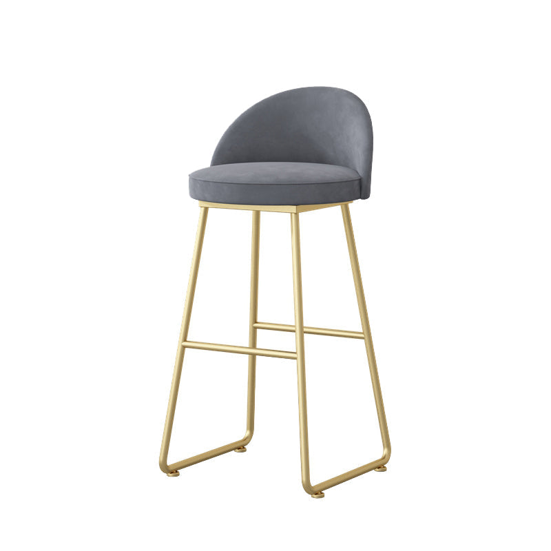 Glam Dessert Shop Footrest Stool Matte Finish Velvet Bar Stool Clearhalo 'Bar Furniture' 'Bar Stools' 'bar_stools' 'furn' 'furn_bar_stools' 'Furniture' 'furniture_bar_stools' 'Kitchen & Dining Furniture' 4888790