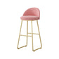 Glam Dessert Shop Footrest Stool Matte Finish Velvet Bar Stool Pink 1 Piece Counter Stool(26"H) Clearhalo 'Bar Furniture' 'Bar Stools' 'bar_stools' 'furn' 'furn_bar_stools' 'Furniture' 'furniture_bar_stools' 'Kitchen & Dining Furniture' 4888791