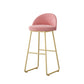 Glam Dessert Shop Footrest Stool Matte Finish Velvet Bar Stool Pink 1 Piece Bar Stool(30"H) Clearhalo 'Bar Furniture' 'Bar Stools' 'bar_stools' 'furn' 'furn_bar_stools' 'Furniture' 'furniture_bar_stools' 'Kitchen & Dining Furniture' 4888792