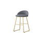 Glam Dessert Shop Footrest Stool Matte Finish Velvet Bar Stool Grey 1 Piece Short Stool(18"H) Clearhalo 'Bar Furniture' 'Bar Stools' 'bar_stools' 'furn' 'furn_bar_stools' 'Furniture' 'furniture_bar_stools' 'Kitchen & Dining Furniture' 4888794