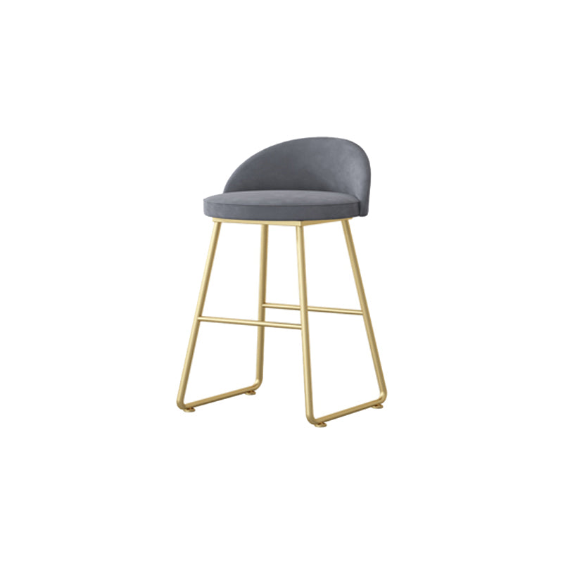 Glam Dessert Shop Footrest Stool Matte Finish Velvet Bar Stool Grey 1 Piece Short Stool(18"H) Clearhalo 'Bar Furniture' 'Bar Stools' 'bar_stools' 'furn' 'furn_bar_stools' 'Furniture' 'furniture_bar_stools' 'Kitchen & Dining Furniture' 4888794