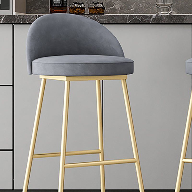 Glam Dessert Shop Footrest Stool Matte Finish Velvet Bar Stool Clearhalo 'Bar Furniture' 'Bar Stools' 'bar_stools' 'furn' 'furn_bar_stools' 'Furniture' 'furniture_bar_stools' 'Kitchen & Dining Furniture' 4888795