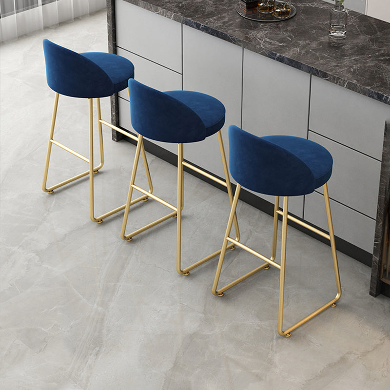 Glam Dessert Shop Footrest Stool Matte Finish Velvet Bar Stool Clearhalo 'Bar Furniture' 'Bar Stools' 'bar_stools' 'furn' 'furn_bar_stools' 'Furniture' 'furniture_bar_stools' 'Kitchen & Dining Furniture' 4888797