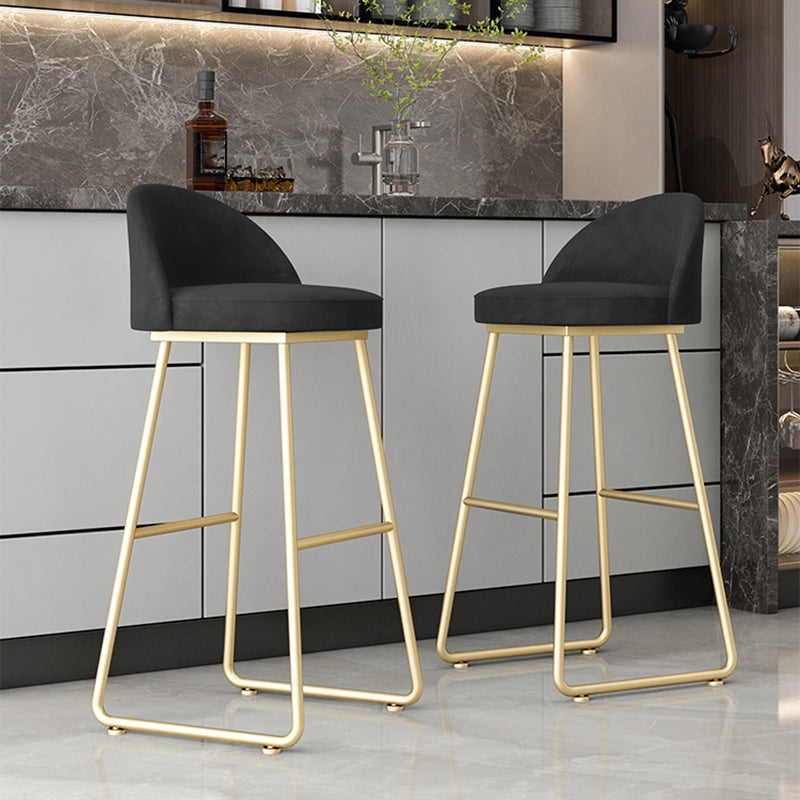 Glam Dessert Shop Footrest Stool Matte Finish Velvet Bar Stool Clearhalo 'Bar Furniture' 'Bar Stools' 'bar_stools' 'furn' 'furn_bar_stools' 'Furniture' 'furniture_bar_stools' 'Kitchen & Dining Furniture' 4888801