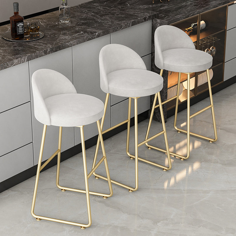 Glam Dessert Shop Footrest Stool Matte Finish Velvet Bar Stool Clearhalo 'Bar Furniture' 'Bar Stools' 'bar_stools' 'furn' 'furn_bar_stools' 'Furniture' 'furniture_bar_stools' 'Kitchen & Dining Furniture' 4888802