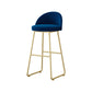 Glam Dessert Shop Footrest Stool Matte Finish Velvet Bar Stool Blue 1 Piece Bar Stool(30"H) Clearhalo 'Bar Furniture' 'Bar Stools' 'bar_stools' 'furn' 'furn_bar_stools' 'Furniture' 'furniture_bar_stools' 'Kitchen & Dining Furniture' 4888804