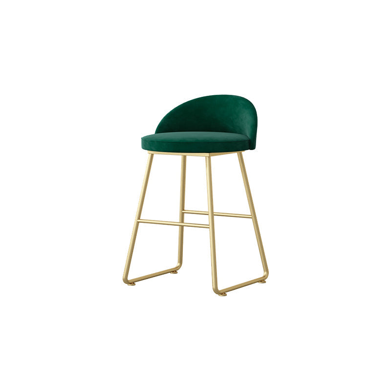 Glam Dessert Shop Footrest Stool Matte Finish Velvet Bar Stool Green 1 Piece Short Stool(18"H) Clearhalo 'Bar Furniture' 'Bar Stools' 'bar_stools' 'furn' 'furn_bar_stools' 'Furniture' 'furniture_bar_stools' 'Kitchen & Dining Furniture' 4888805
