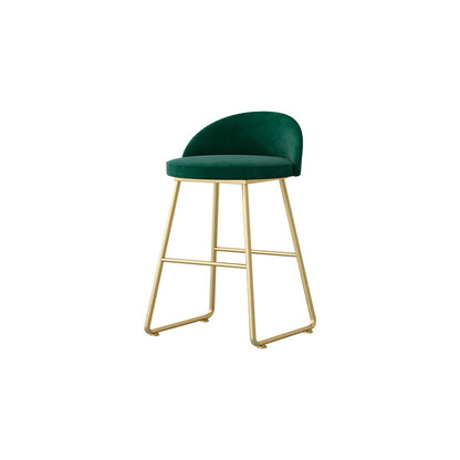 Glam Dessert Shop Footrest Stool Matte Finish Velvet Bar Stool Green 1 Piece Short Stool(18"H) Clearhalo 'Bar Furniture' 'Bar Stools' 'bar_stools' 'furn' 'furn_bar_stools' 'Furniture' 'furniture_bar_stools' 'Kitchen & Dining Furniture' 4888805