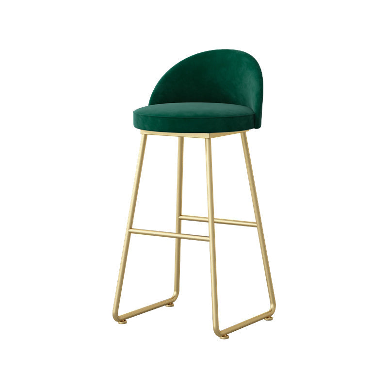 Glam Dessert Shop Footrest Stool Matte Finish Velvet Bar Stool Green 1 Piece Bar Stool(30"H) Clearhalo 'Bar Furniture' 'Bar Stools' 'bar_stools' 'furn' 'furn_bar_stools' 'Furniture' 'furniture_bar_stools' 'Kitchen & Dining Furniture' 4888807