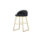 Glam Dessert Shop Footrest Stool Matte Finish Velvet Bar Stool Black 1 Piece Short Stool(18"H) Clearhalo 'Bar Furniture' 'Bar Stools' 'bar_stools' 'furn' 'furn_bar_stools' 'Furniture' 'furniture_bar_stools' 'Kitchen & Dining Furniture' 4888808