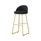 Glam Dessert Shop Footrest Stool Matte Finish Velvet Bar Stool Black 1 Piece Counter Stool(26"H) Clearhalo 'Bar Furniture' 'Bar Stools' 'bar_stools' 'furn' 'furn_bar_stools' 'Furniture' 'furniture_bar_stools' 'Kitchen & Dining Furniture' 4888809