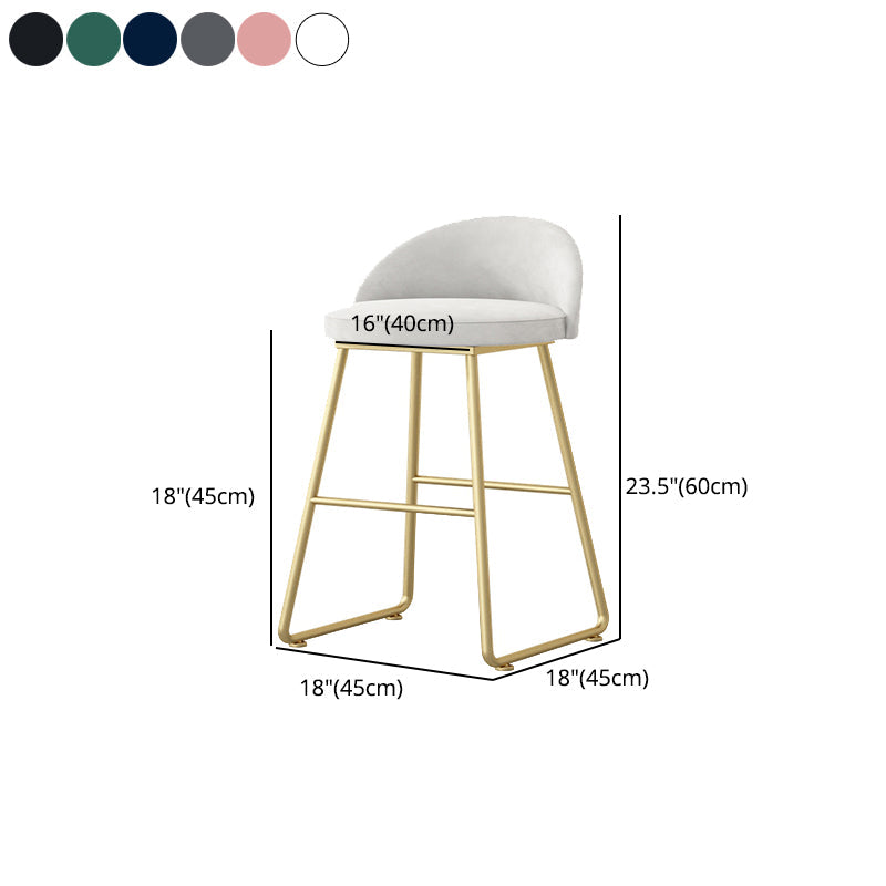 Glam Dessert Shop Footrest Stool Matte Finish Velvet Bar Stool Clearhalo 'Bar Furniture' 'Bar Stools' 'bar_stools' 'furn' 'furn_bar_stools' 'Furniture' 'furniture_bar_stools' 'Kitchen & Dining Furniture' 4888811