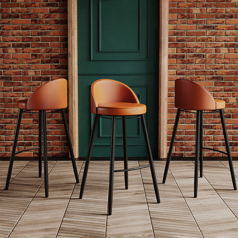 Modern Milk Tea Shop Low Back Stool Matte Finish Leather Barstool Clearhalo 'Bar Furniture' 'Bar Stools' 'bar_stools' 'furn' 'furn_bar_stools' 'Furniture' 'furniture_bar_stools' 'Kitchen & Dining Furniture' 4888814