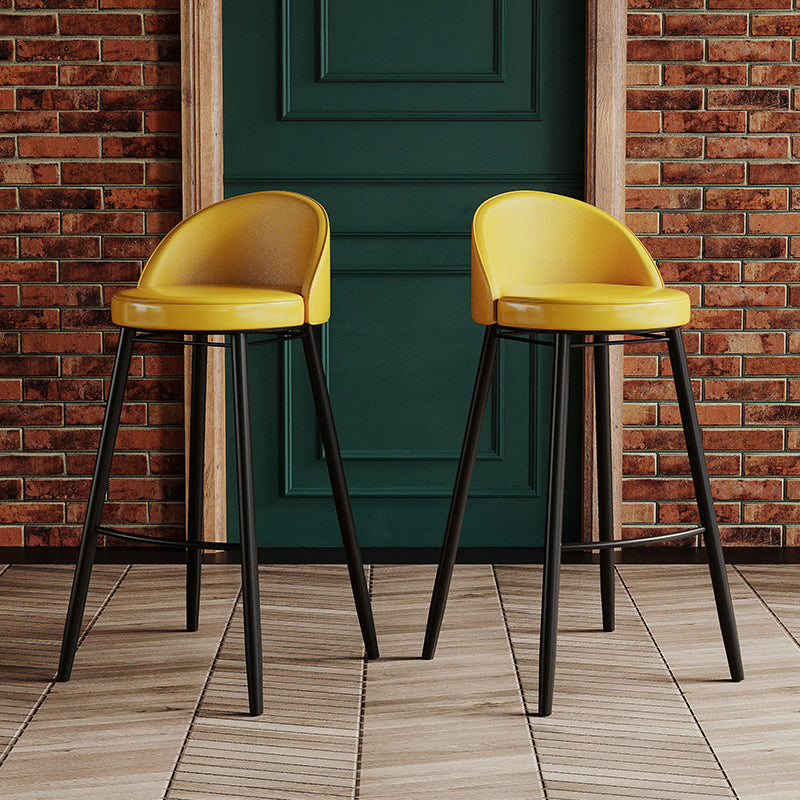 Modern Milk Tea Shop Low Back Stool Matte Finish Leather Barstool Clearhalo 'Bar Furniture' 'Bar Stools' 'bar_stools' 'furn' 'furn_bar_stools' 'Furniture' 'furniture_bar_stools' 'Kitchen & Dining Furniture' 4888817