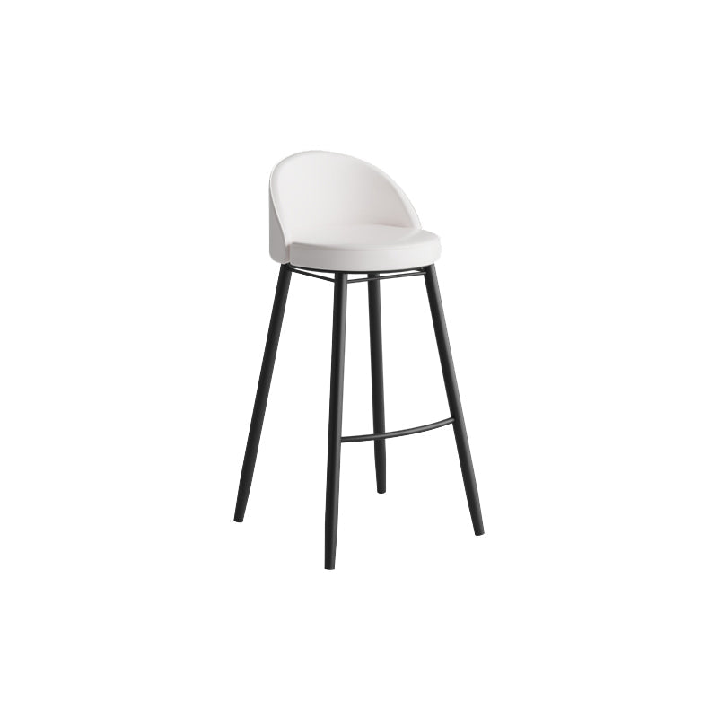 Modern Milk Tea Shop Low Back Stool Matte Finish Leather Barstool White 1 Piece Clearhalo 'Bar Furniture' 'Bar Stools' 'bar_stools' 'furn' 'furn_bar_stools' 'Furniture' 'furniture_bar_stools' 'Kitchen & Dining Furniture' 4888827