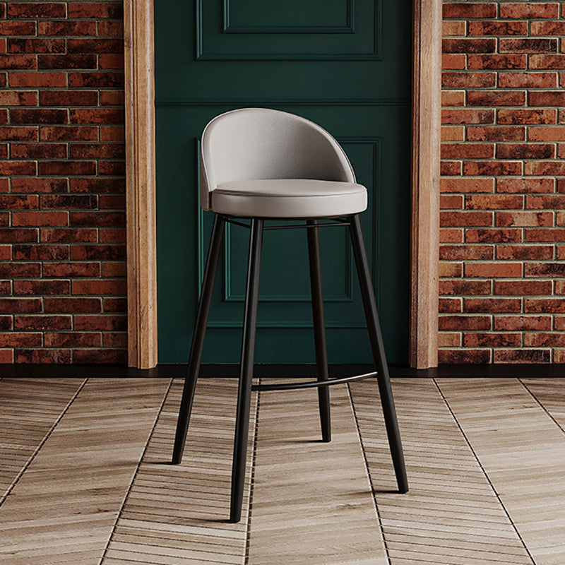 Modern Milk Tea Shop Low Back Stool Matte Finish Leather Barstool Clearhalo 'Bar Furniture' 'Bar Stools' 'bar_stools' 'furn' 'furn_bar_stools' 'Furniture' 'furniture_bar_stools' 'Kitchen & Dining Furniture' 4888831