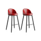 Modern Milk Tea Shop Low Back Stool Matte Finish Leather Barstool Red 2 Piece Set Clearhalo 'Bar Furniture' 'Bar Stools' 'bar_stools' 'furn' 'furn_bar_stools' 'Furniture' 'furniture_bar_stools' 'Kitchen & Dining Furniture' 4888836