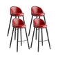 Modern Milk Tea Shop Low Back Stool Matte Finish Leather Barstool Red 4 Piece Set Clearhalo 'Bar Furniture' 'Bar Stools' 'bar_stools' 'furn' 'furn_bar_stools' 'Furniture' 'furniture_bar_stools' 'Kitchen & Dining Furniture' 4888837
